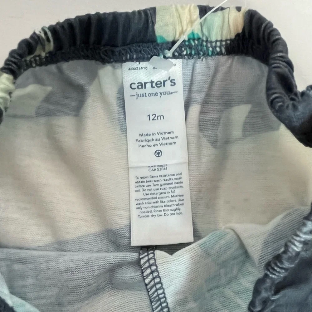 Carter's Blue Green Toddler Boys' 2pc Polar Bear Long Sleeve Pajama Set 12M NEW!